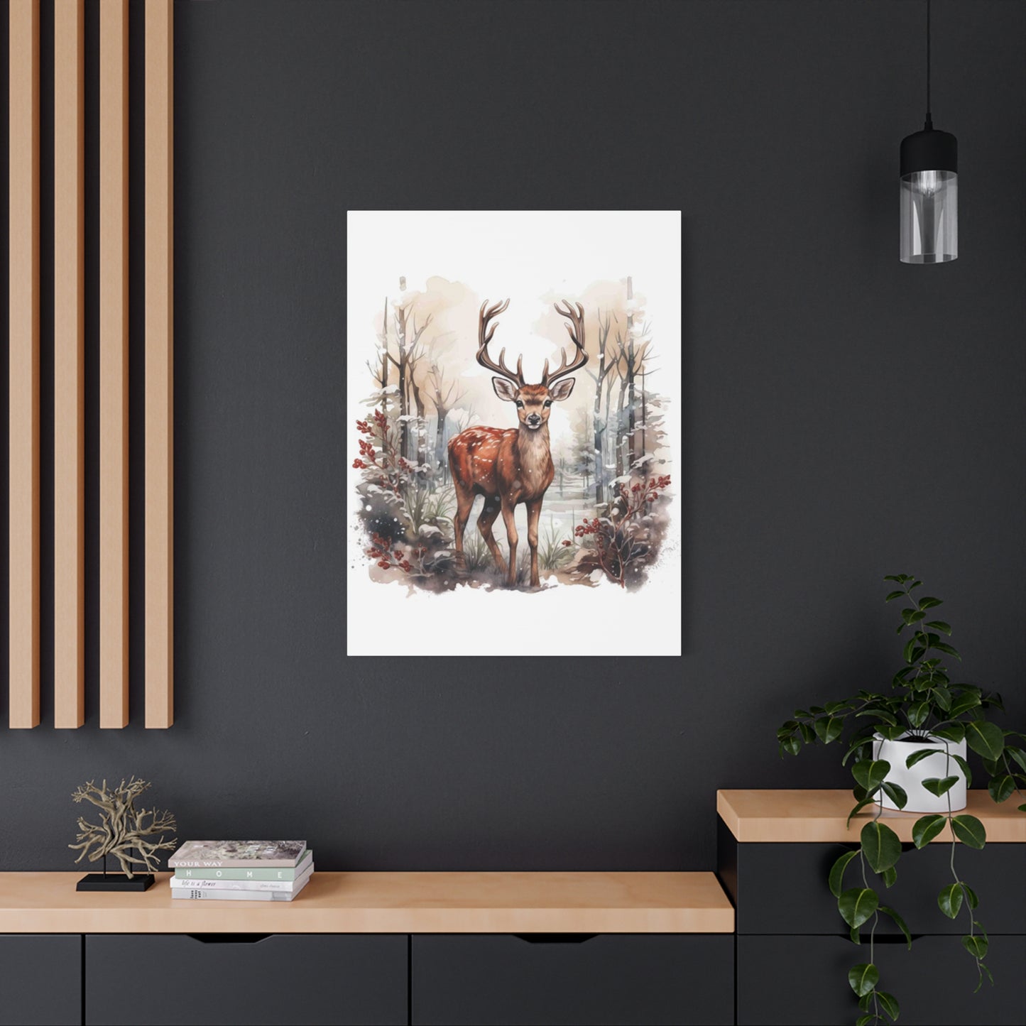 Small Reindeer Painting Wall Art & Canvas Prints