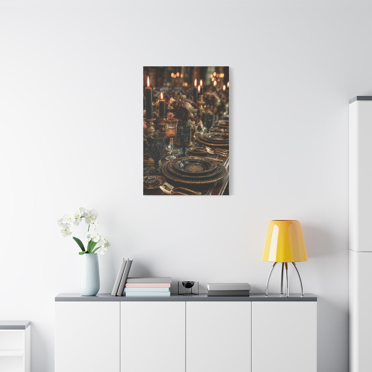 Candlelit Luxury Dinner Table Wall Art & Canvas Print