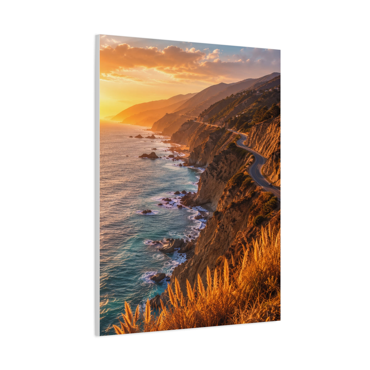 Malibu Coastal Cliffs at Golden Hour Wall Art & Canvas Print