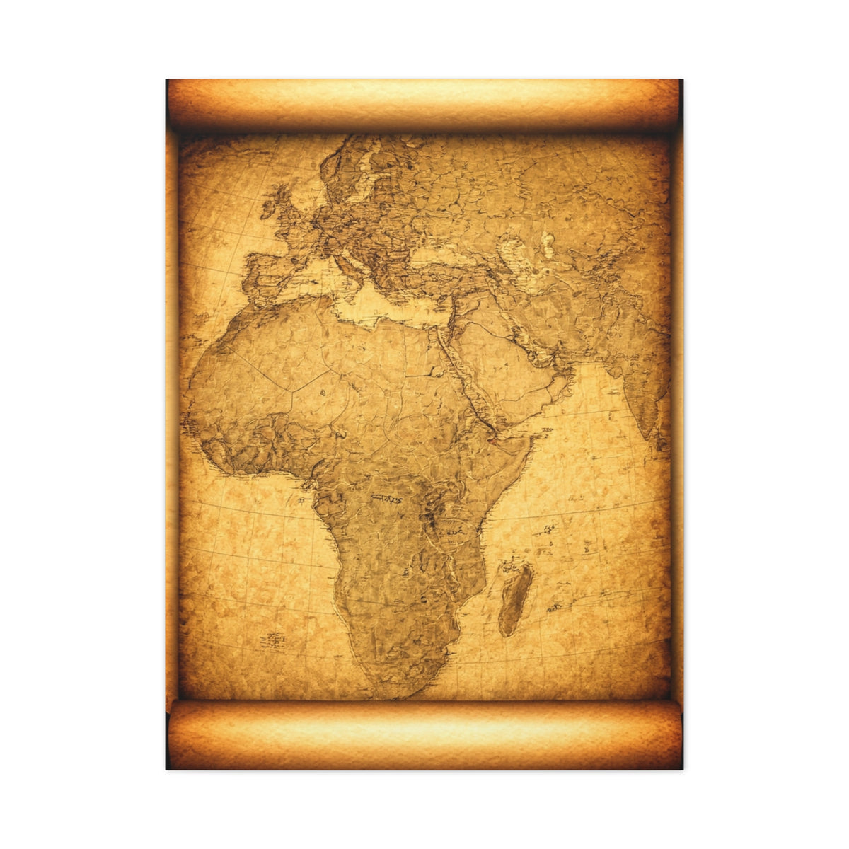 Antique Parchment World Map Wall Art & Canvas Prints