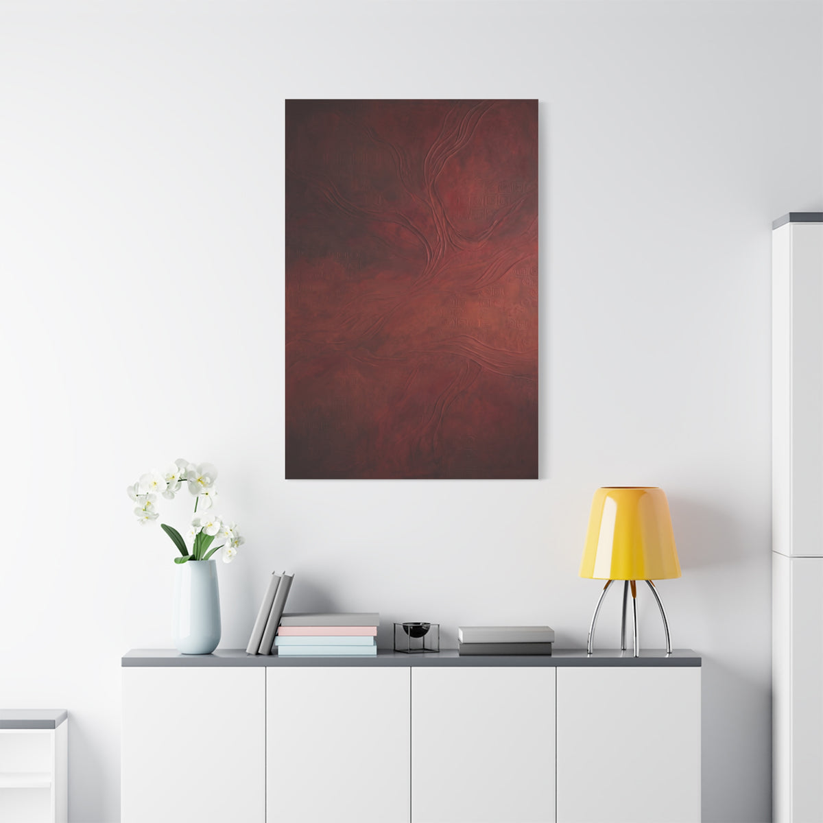 Earthy Red Wabi-Sabi Texture Abstraction Wall Art & Canvas Print