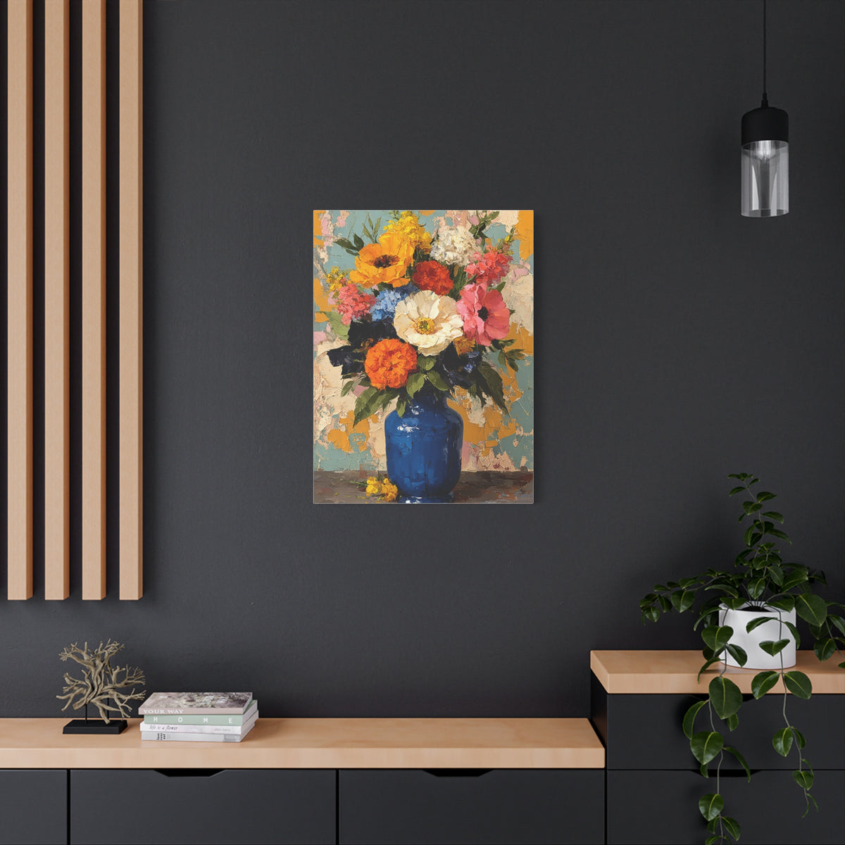 Expressive Floral Vase Composition Wall Art & Canvas Print