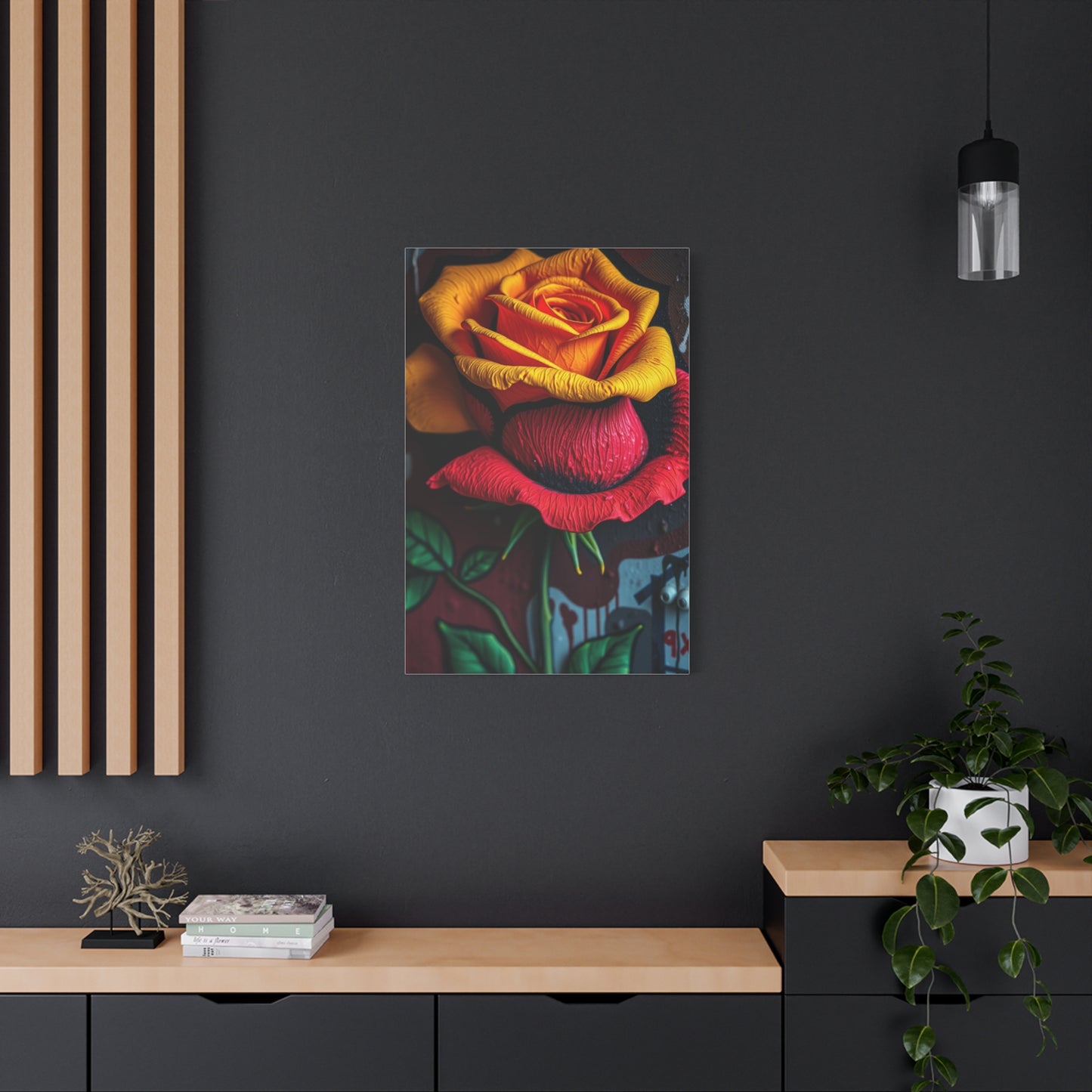 Opulent Petal Graffiti Canvas Wall Art & Canvas Print