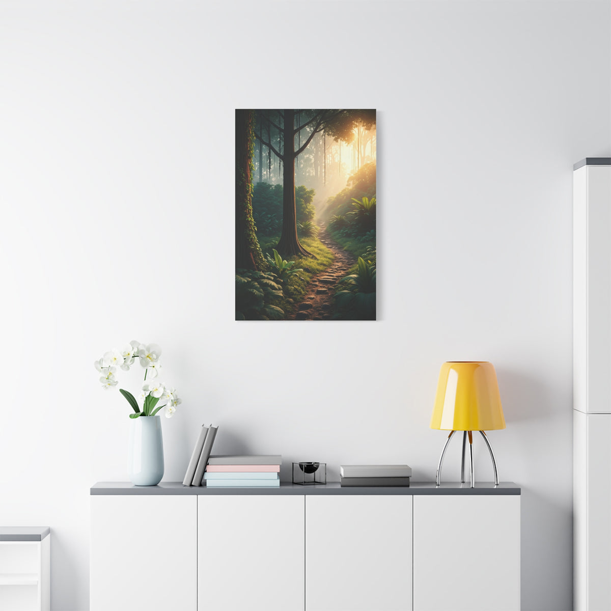 Sunlit Forest Path Enchantment Wall Art & Canvas Prints