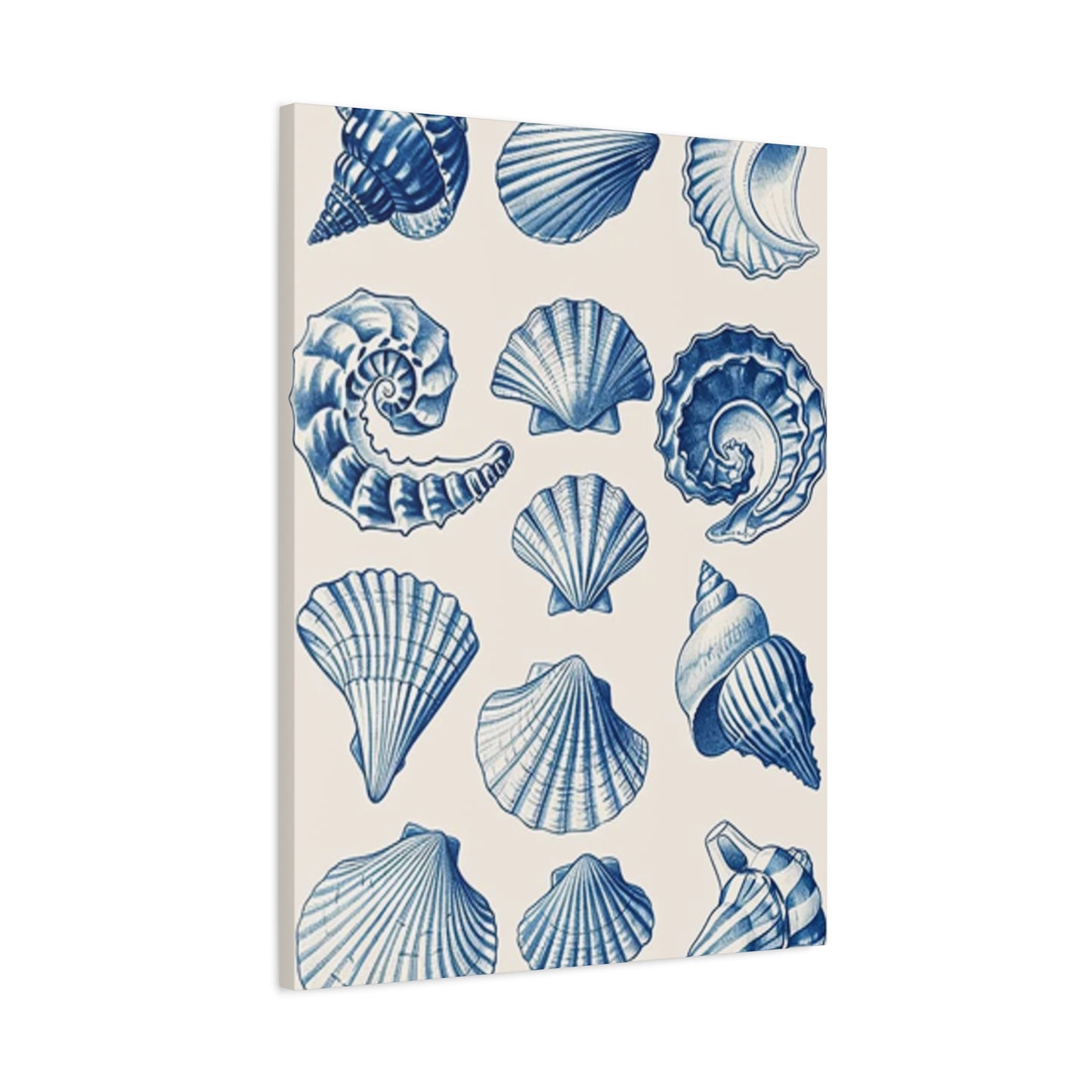 Blue Shell Shapes Wall Art & Canvas Prints