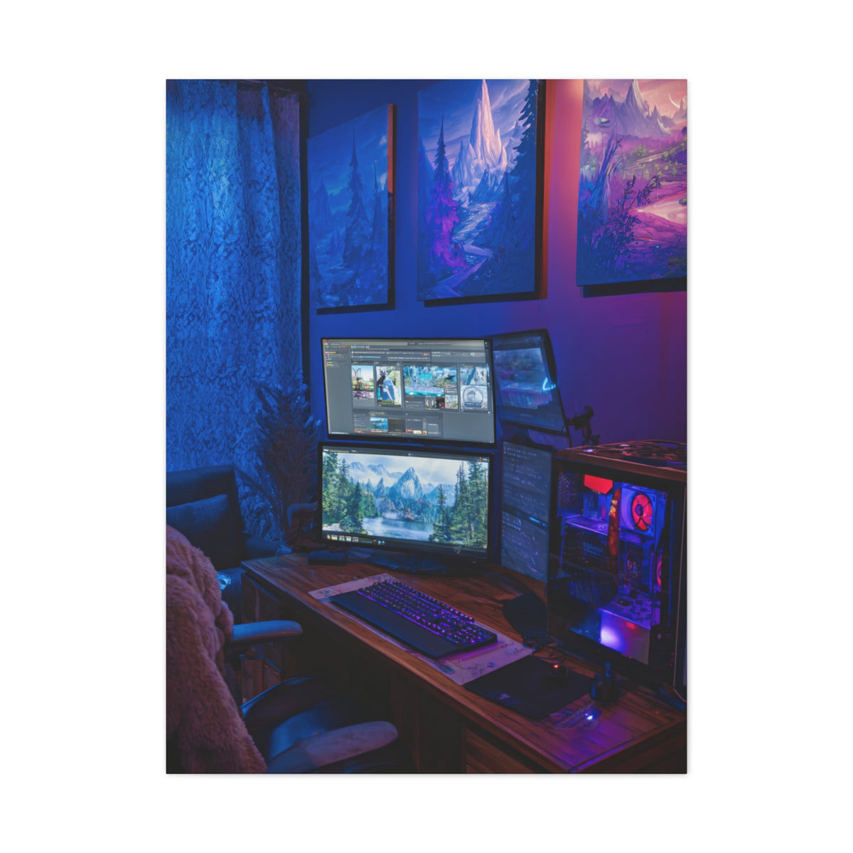 Immersive Gaming Setup Wall Art & Canvas Print