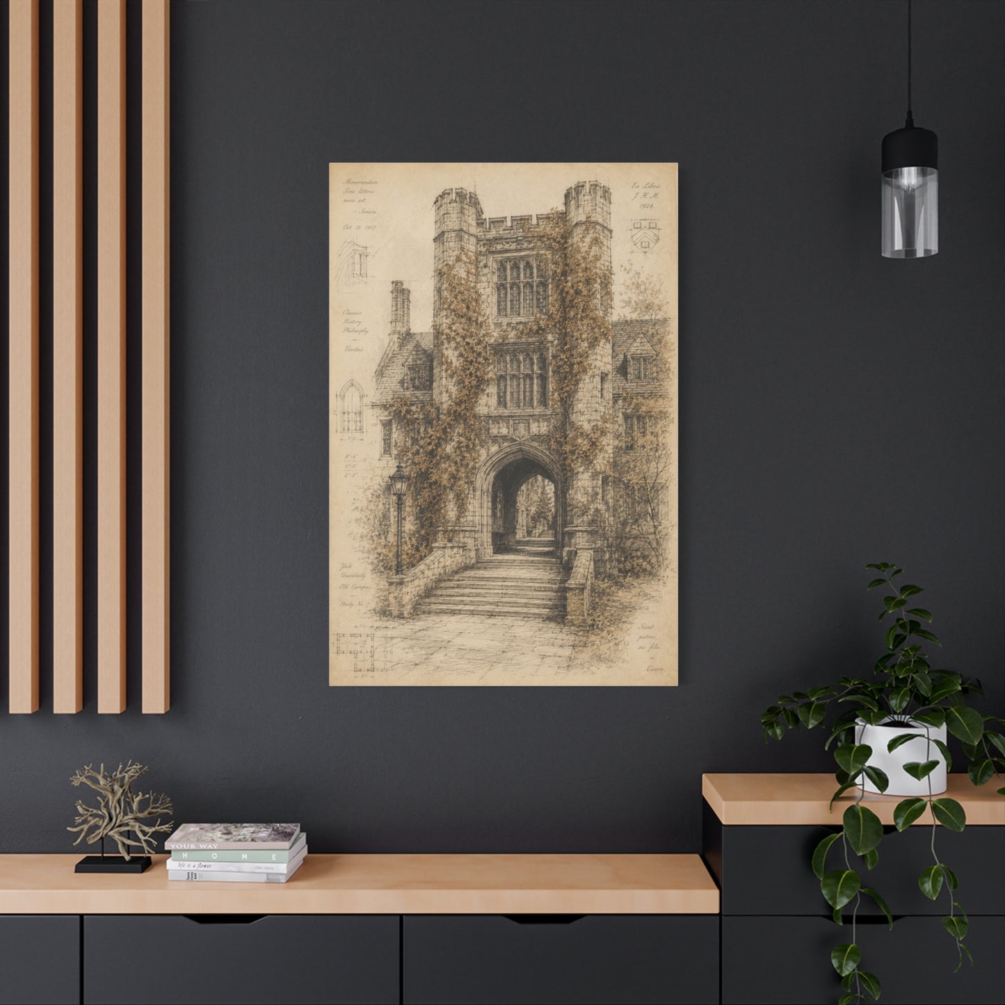 Ivy-Covered Gothic Arch Architectural Study Wall Art & Canvas Print