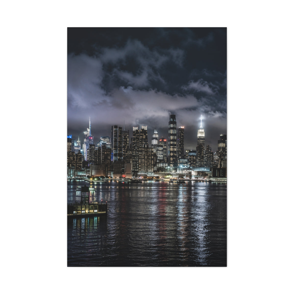 New York City Skyline at Night Wall Art & Canvas Print