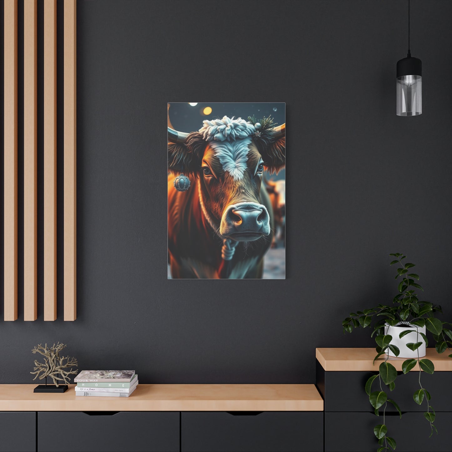 Christmas Cow Art Luxury Canvas Wall Art & Canvas Print