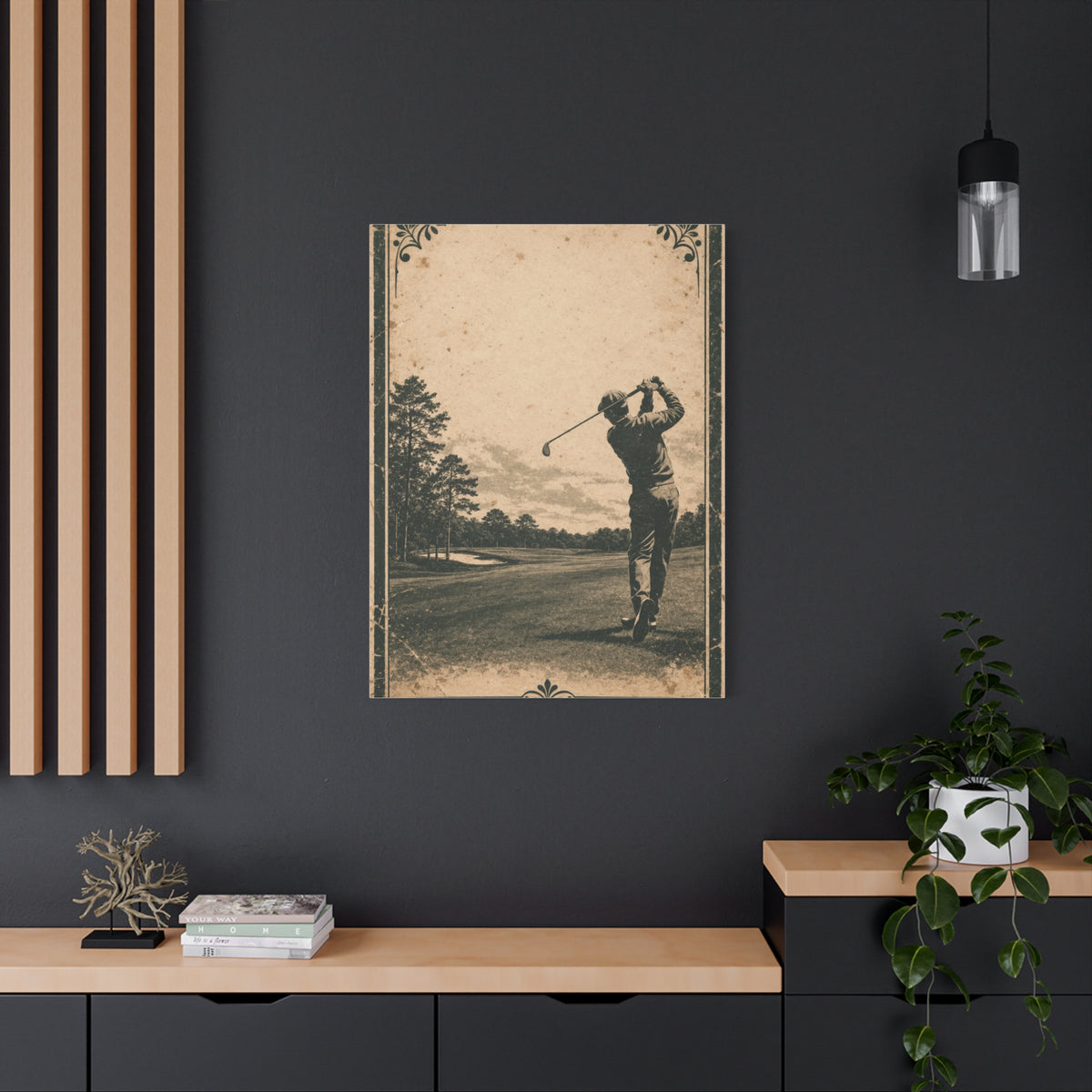 Vintage Tournament Poster Golfer Wall Art & Canvas Print