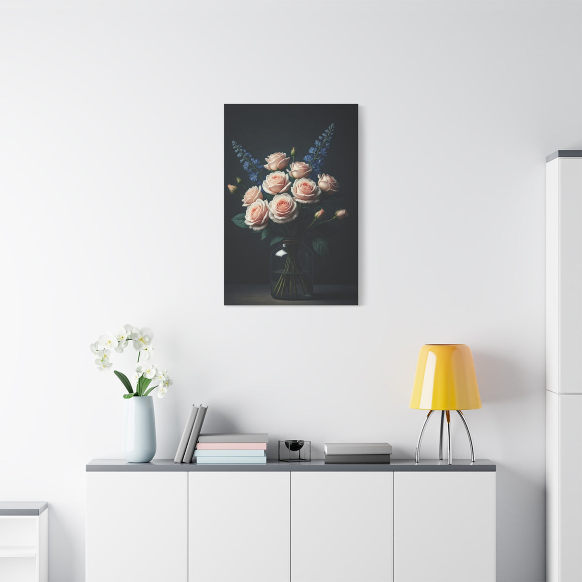 Blush Rose Bouquet in Glass Vase Wall Art & Canvas Prints