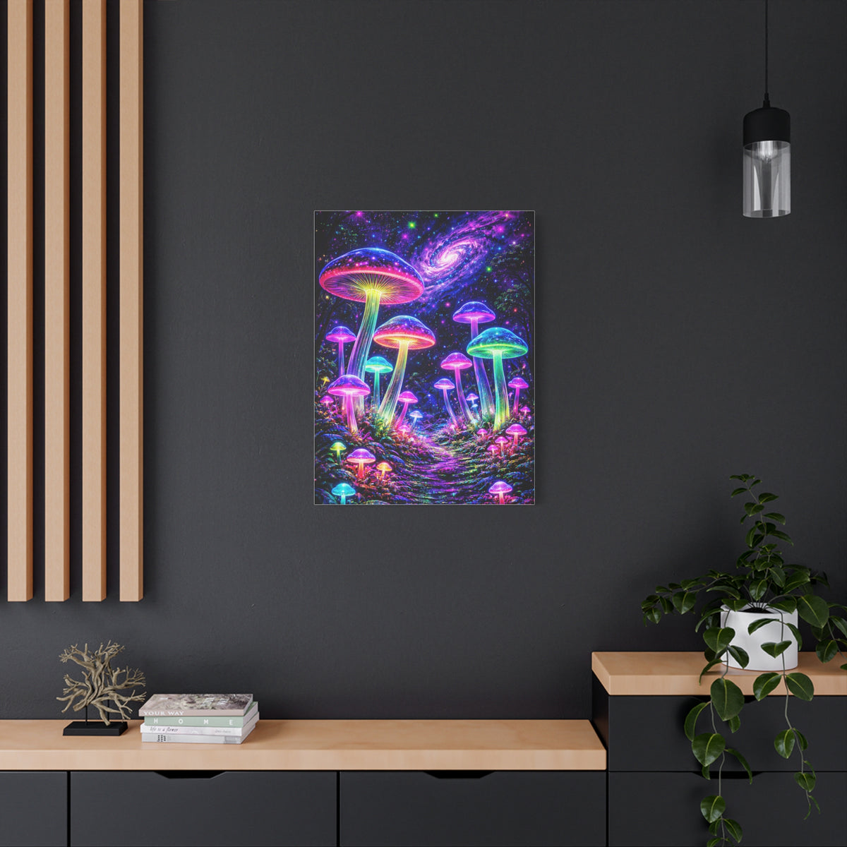 UV-Reactive Psychedelic Mushroom Forest Wall Art & Canvas Print