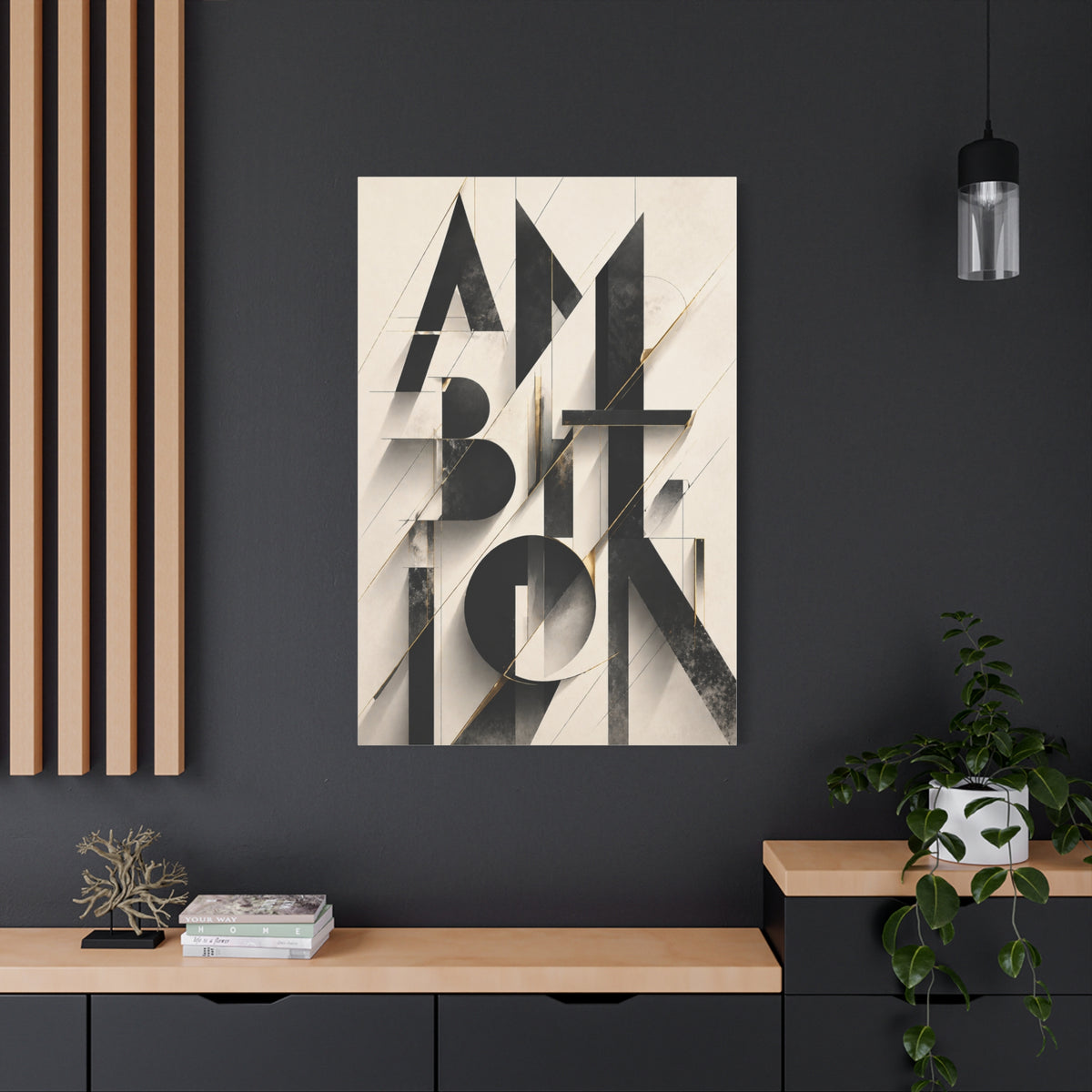 Abstract Ambition Typography Composition Wall Art & Canvas Print