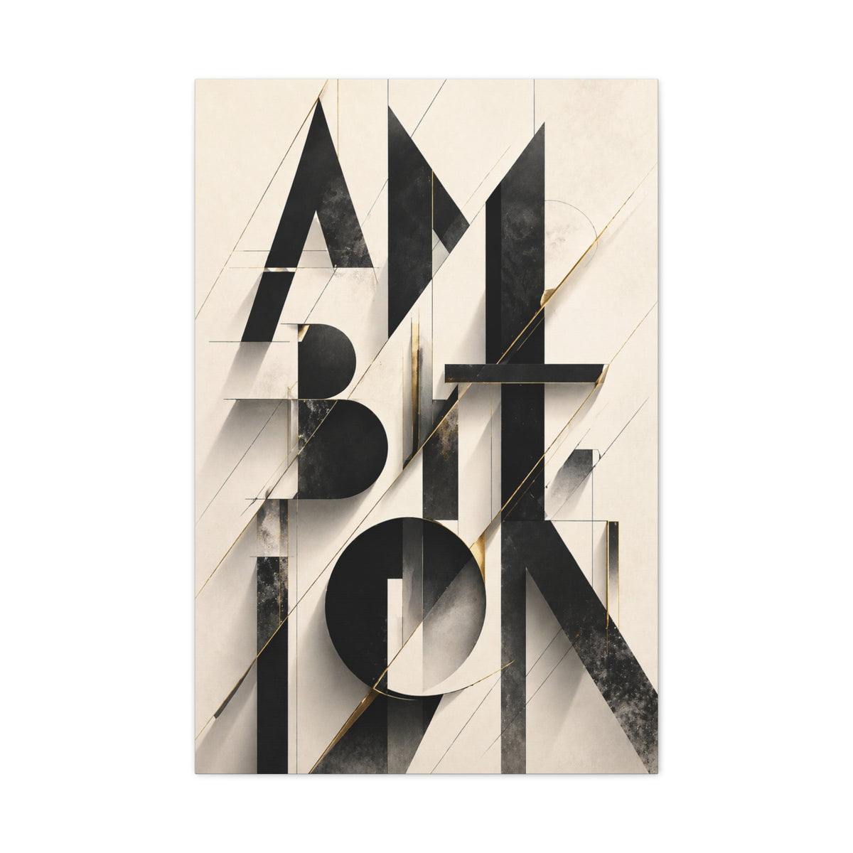 Abstract Ambition Typography Composition Wall Art & Canvas Print
