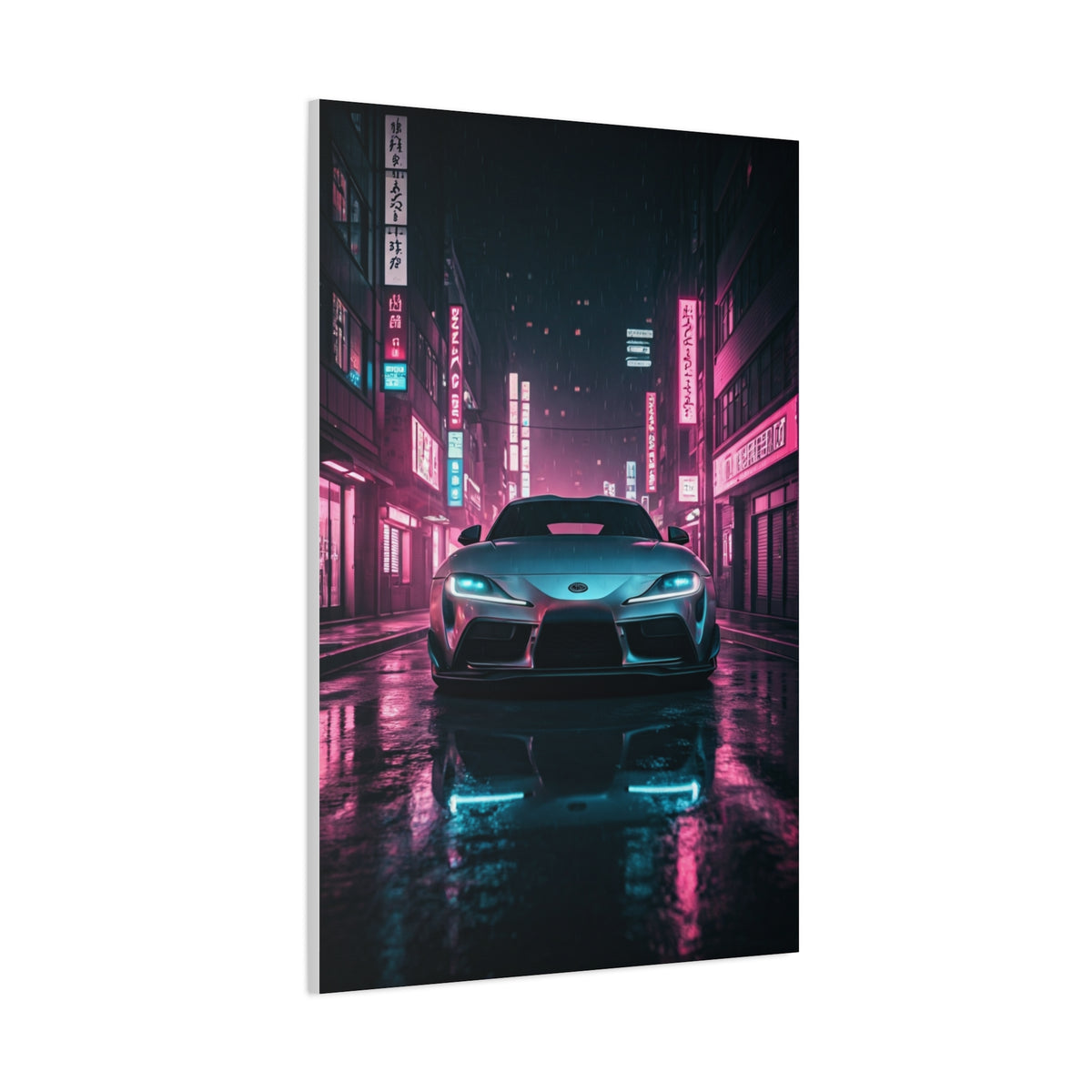 Toyota Supra Mk5 Cyberpunk Street Reflections Wall Art & Canvas Prints
