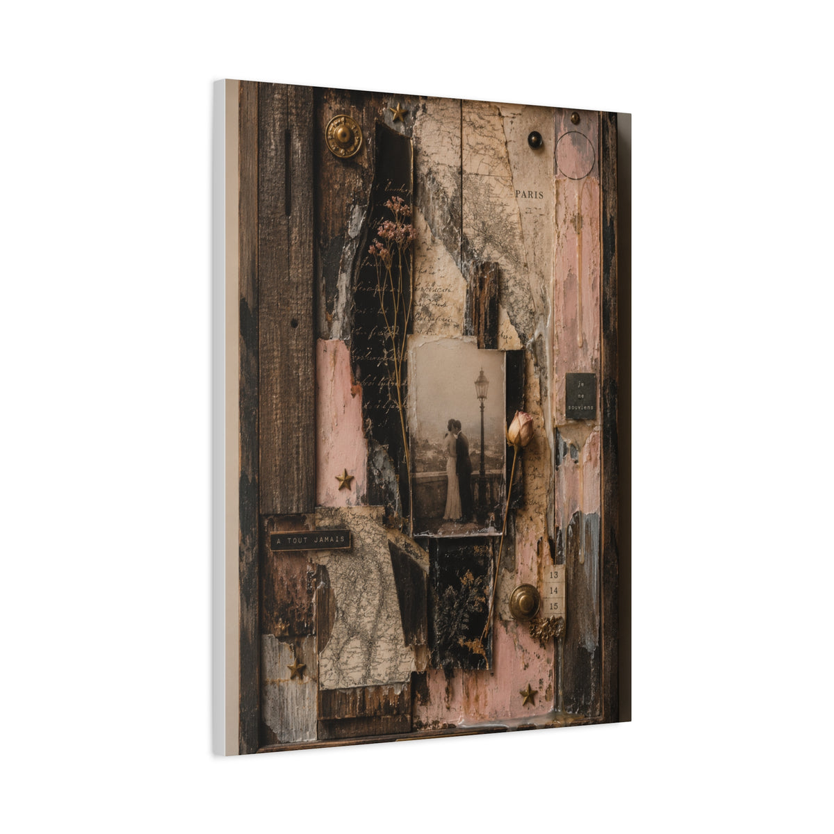 Vintage Love Story Collage Keepsake Wall Art & Canvas Print