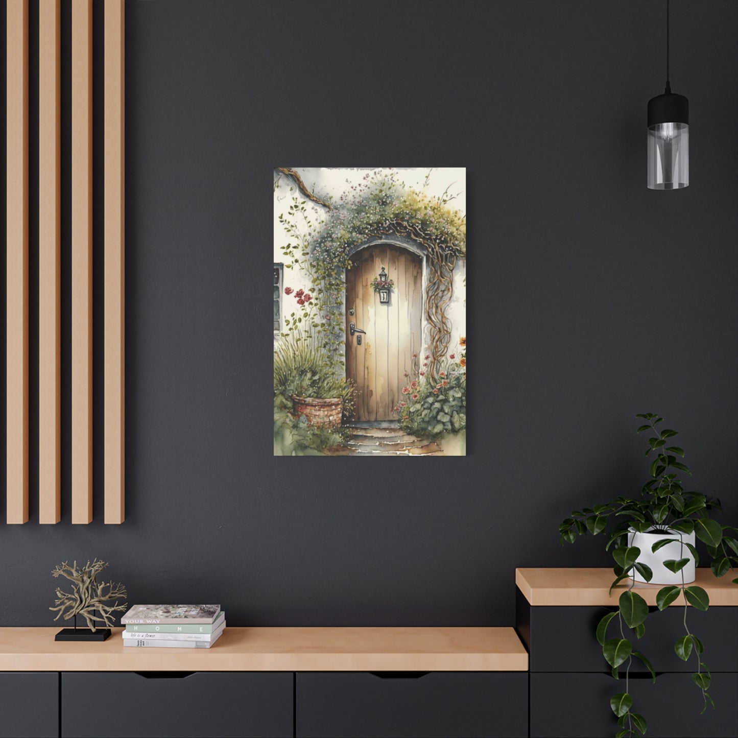 Door Decorated with Plants Wall Art & Canvas Prints