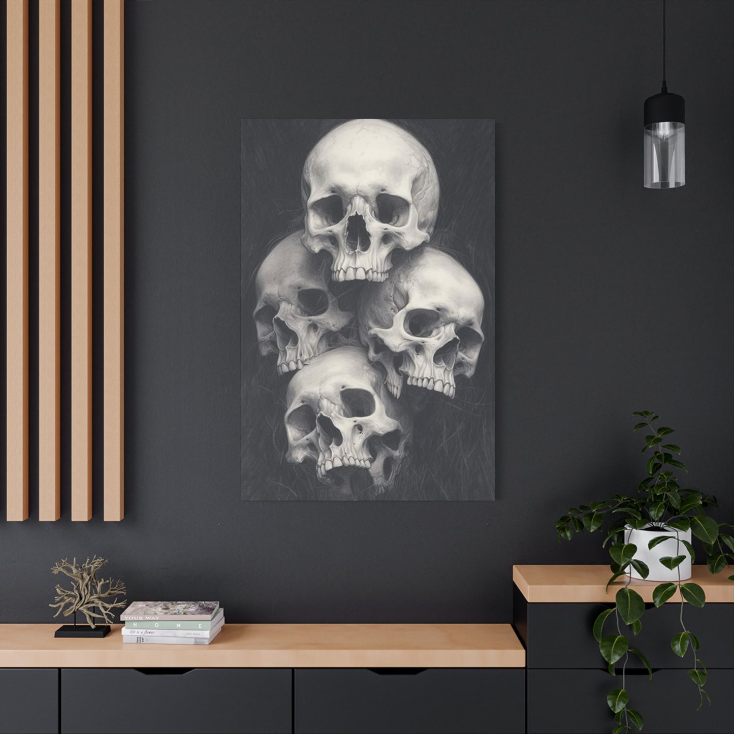 Four Scary Skulls Wall Art & Canvas Prints