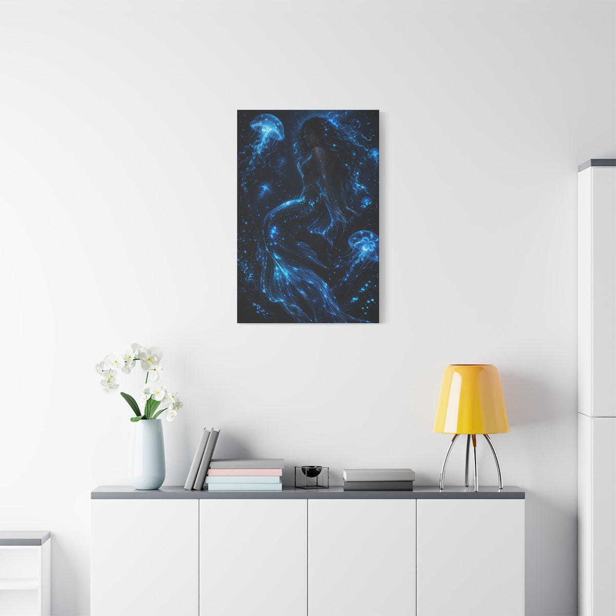 Bioluminescent Deep Sea Mermaid Wall Art & Canvas Print
