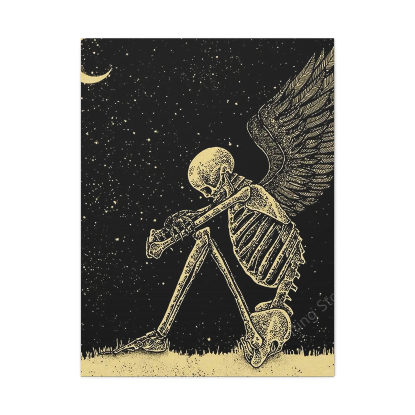 Sad Skeleton Angel Wall Art & Canvas Prints