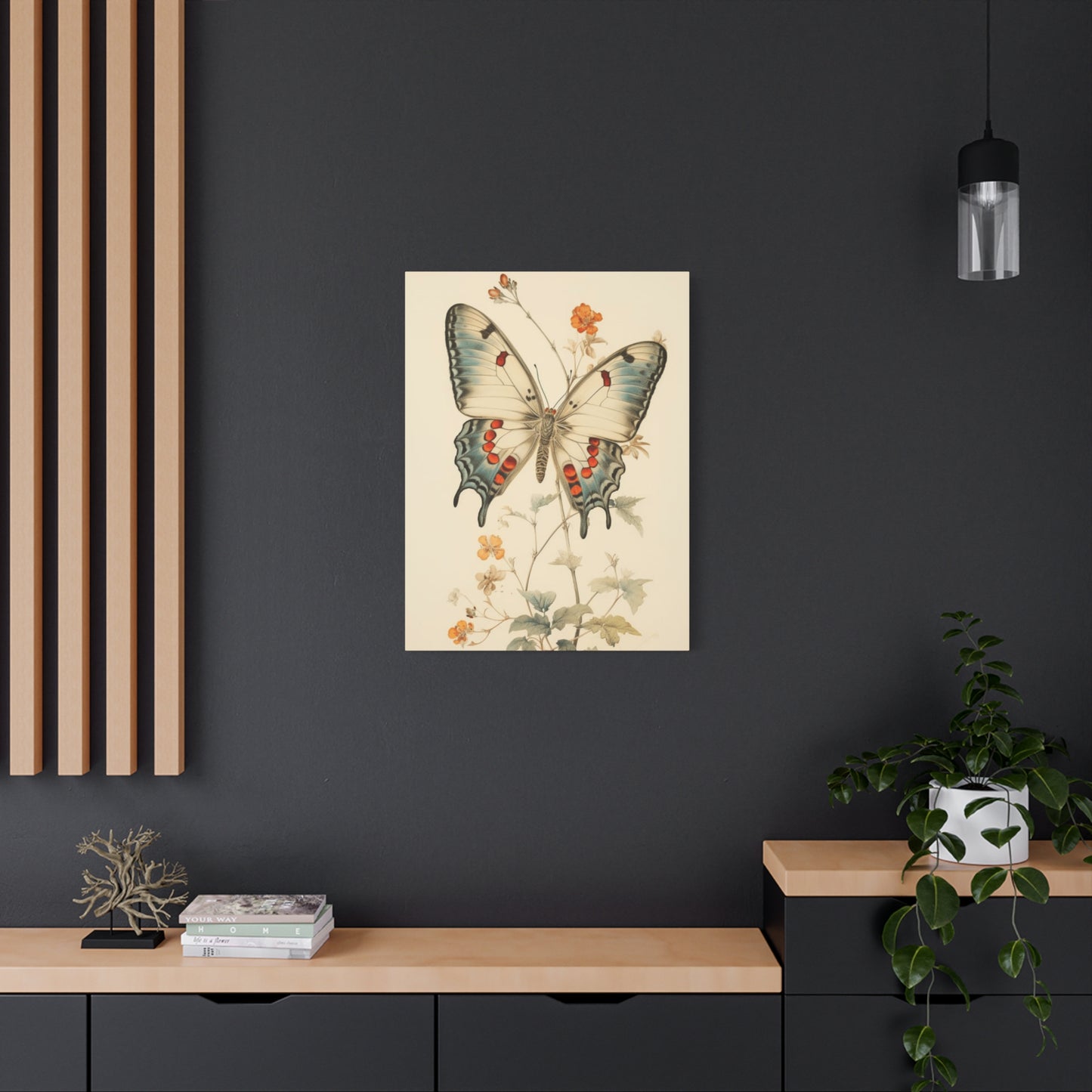 Big Butterfly on Flower Painting Wall Art & Canvas Prints