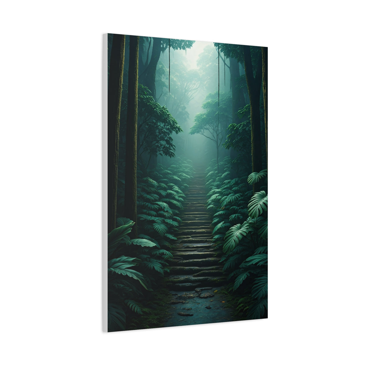 Misty Forest Stairway Path Wall Art & Canvas Prints
