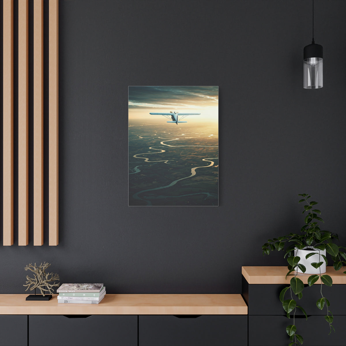Golden River Flight Horizon Wall Art & Canvas Prints
