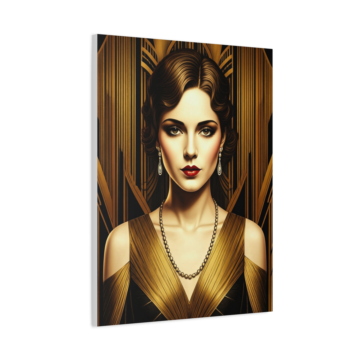 Golden Vintage Glamour Portrait Wall Art & Canvas Prints