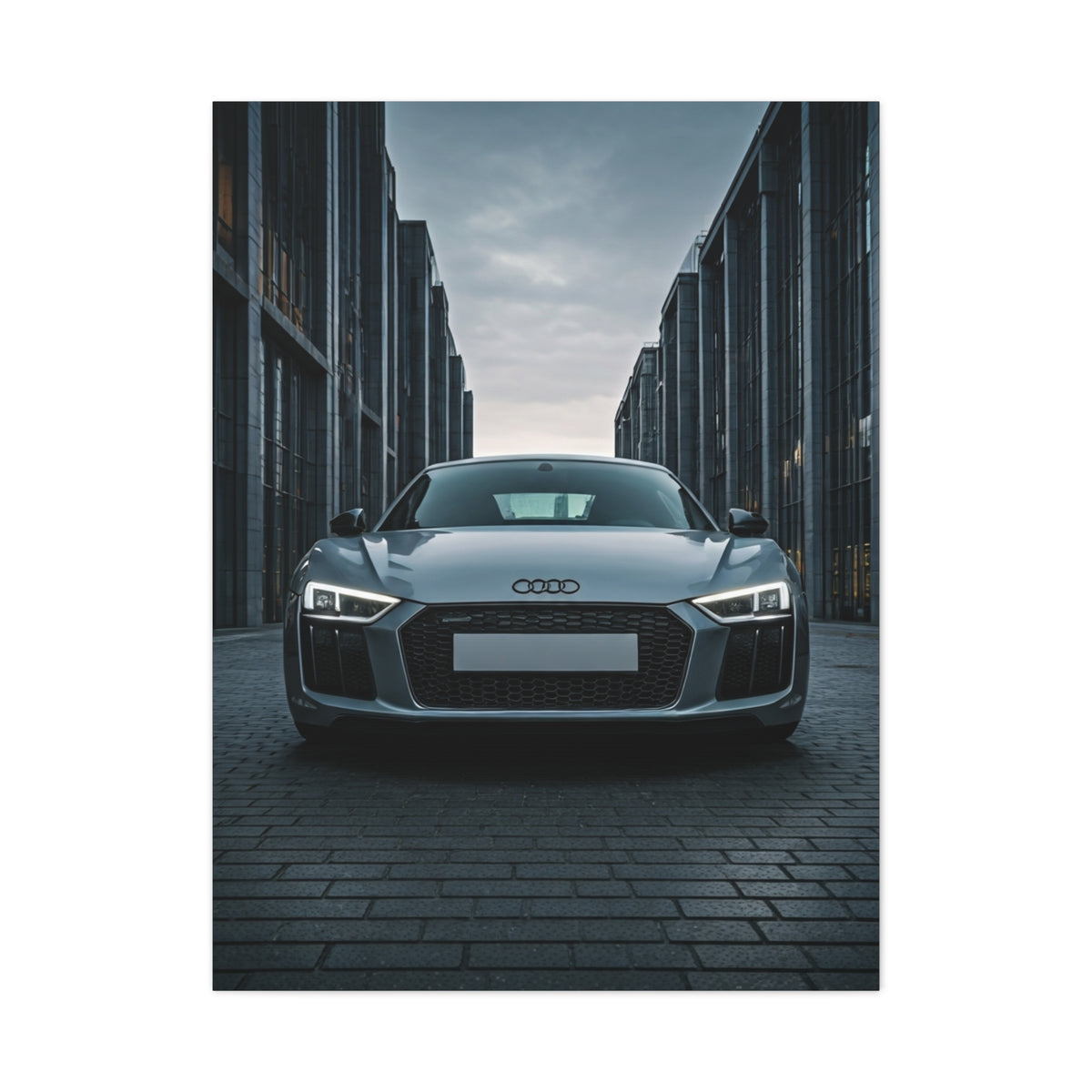 Audi R8 Berlin Minimalist Street Frame Wall Art & Canvas Prints