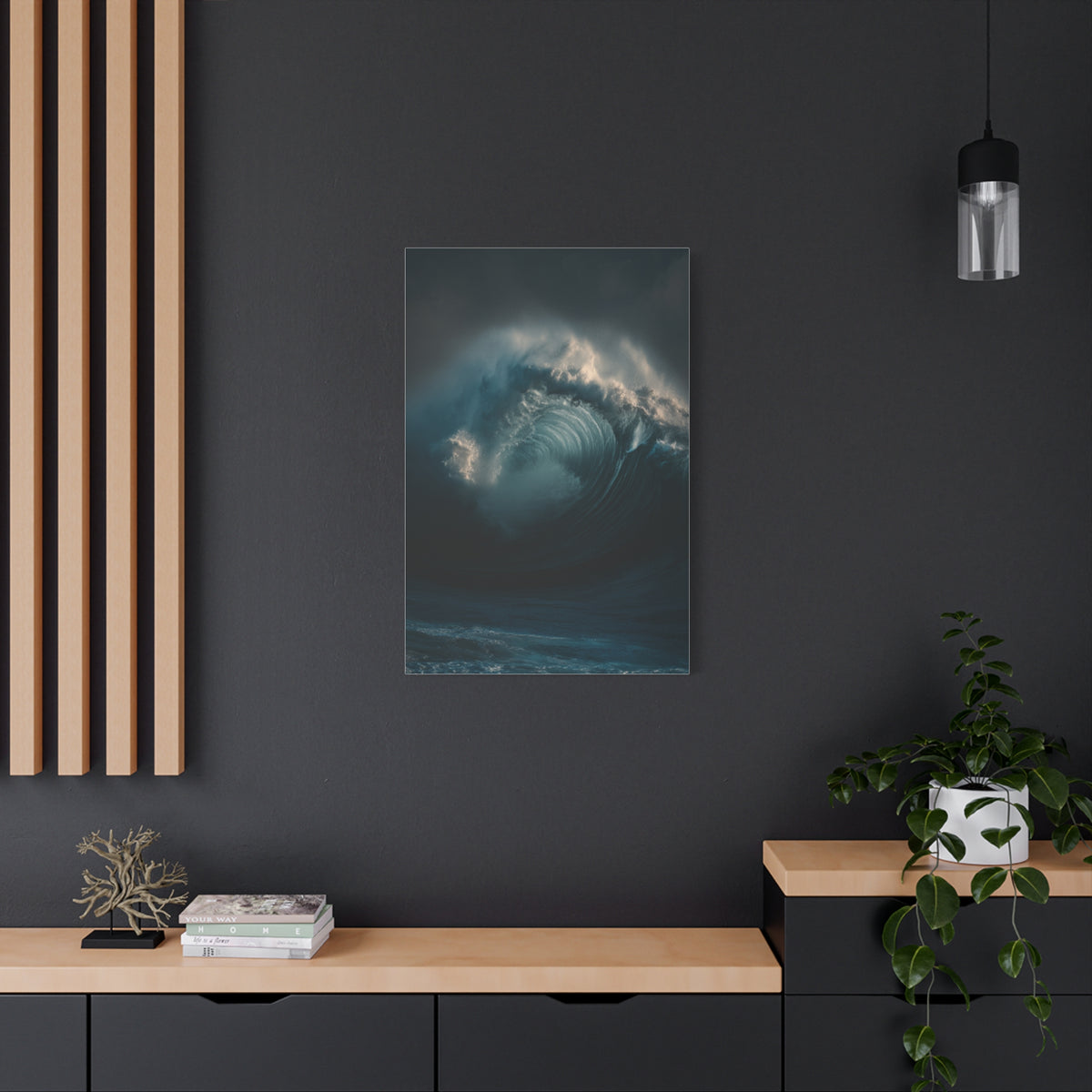 Powerful Ocean Wave Curling in Dramatic Motion Wall Art & Canvas Print
