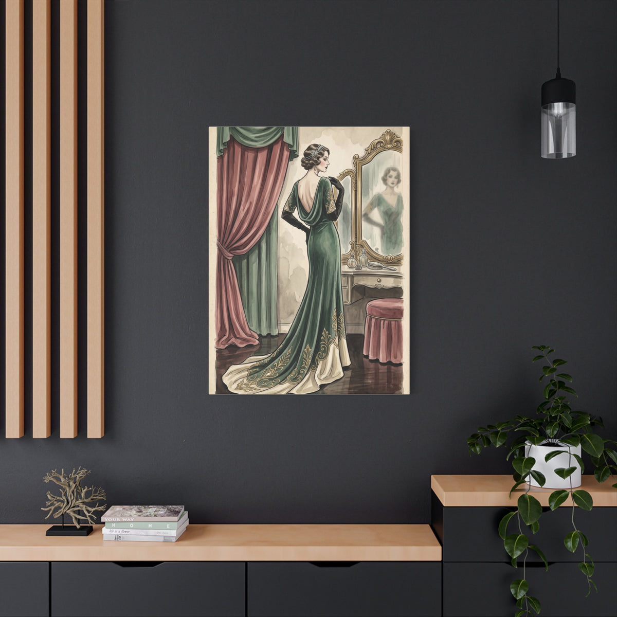 Vintage Fashion Atelier Illustration Wall Art & Canvas Print