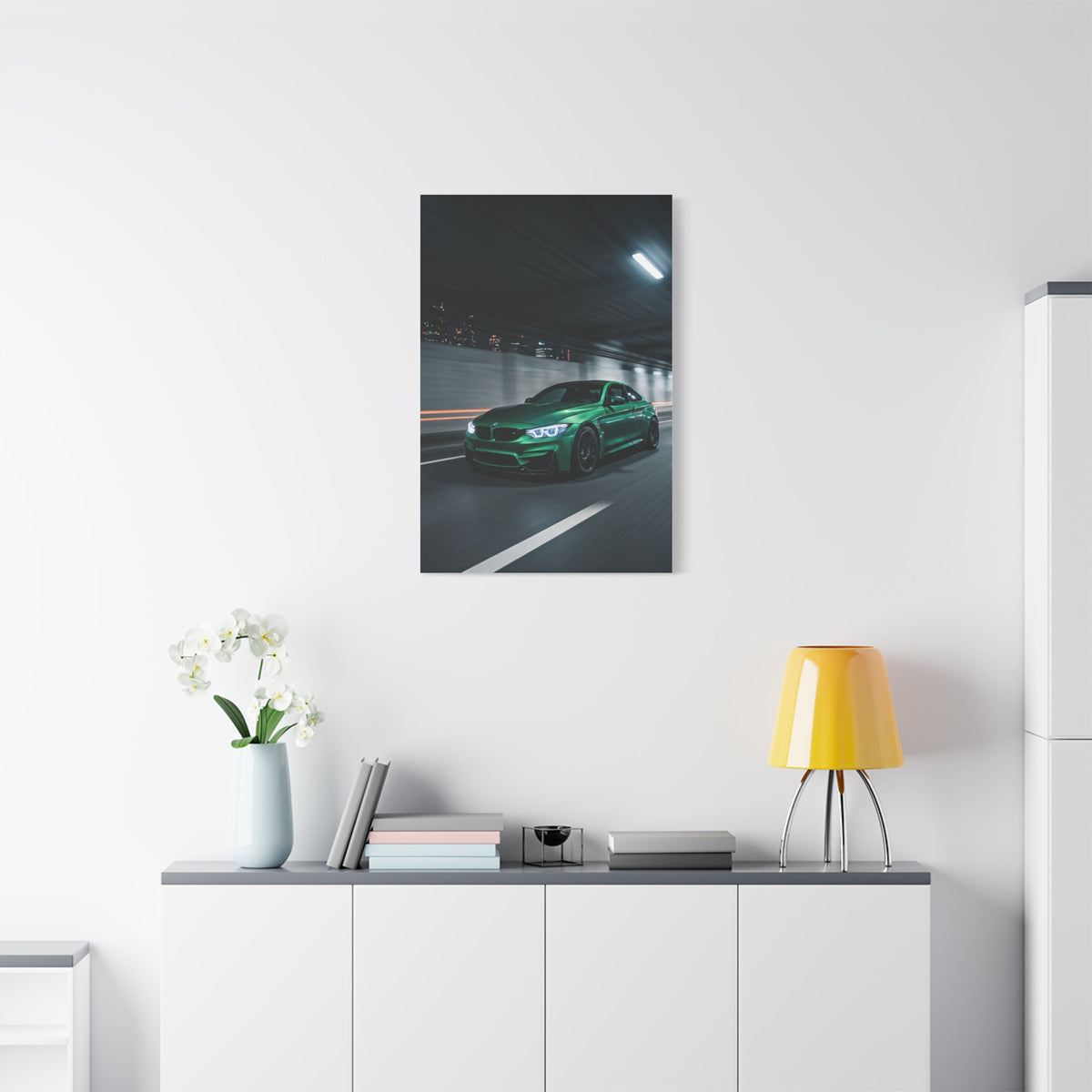 BMW M4 City Tunnel Motion Blur Wall Art & Canvas Prints