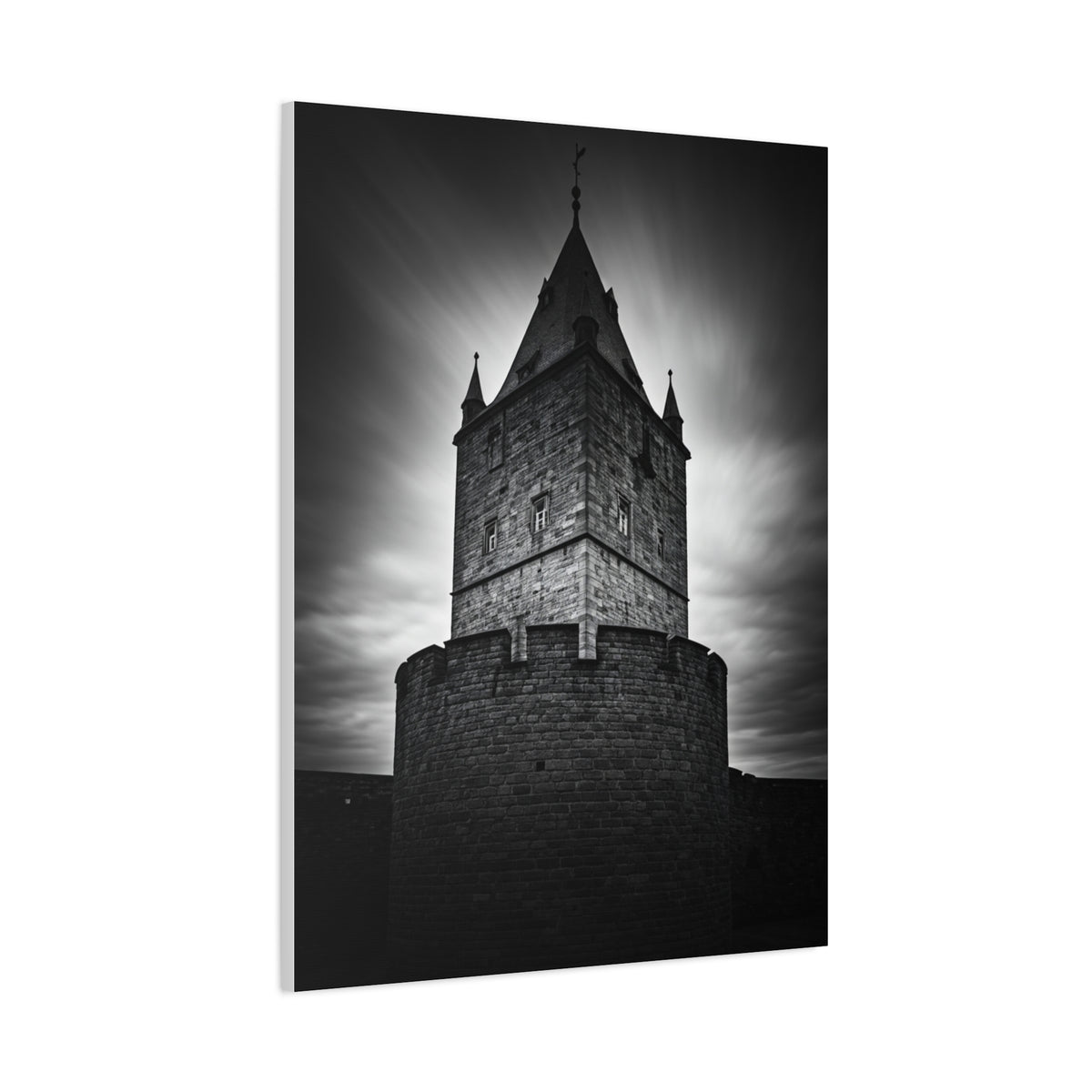 Gothic Fortress Tower Under Dramatic Skies Wall Art & Canvas Prints