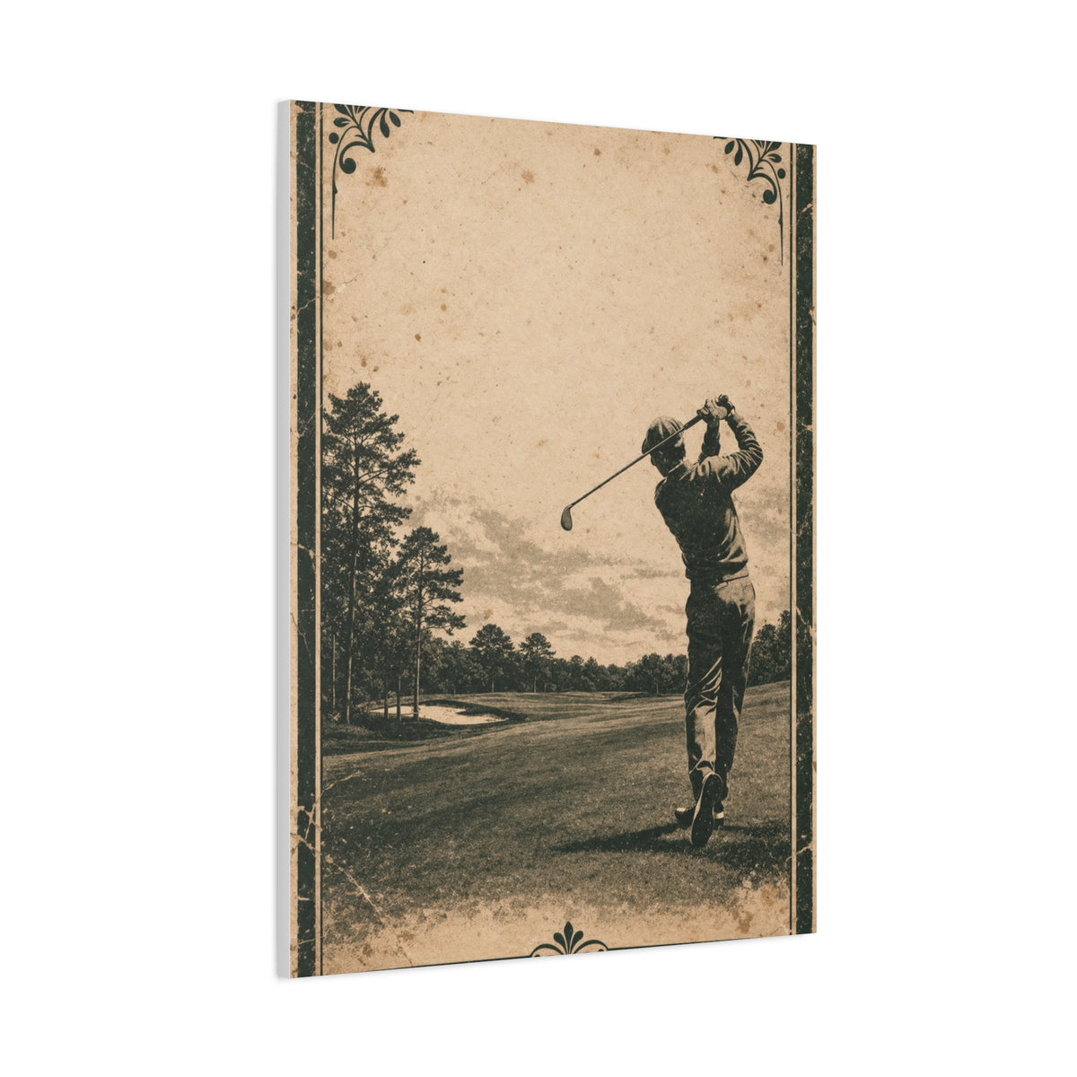 Vintage Tournament Poster Golfer Wall Art & Canvas Print