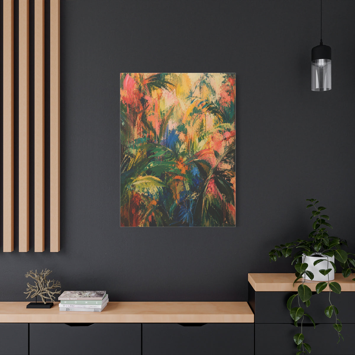 Abstract Expressionist Jungle Energy Tropical Wall Art & Canvas Print