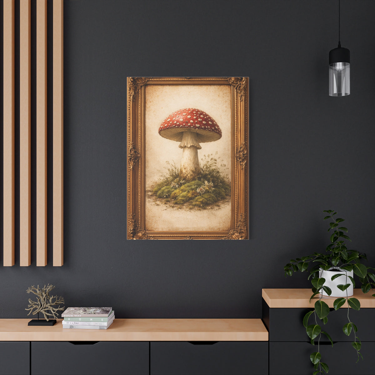 Antique Gold-Framed Amanita Portrait Wall Art & Canvas Print