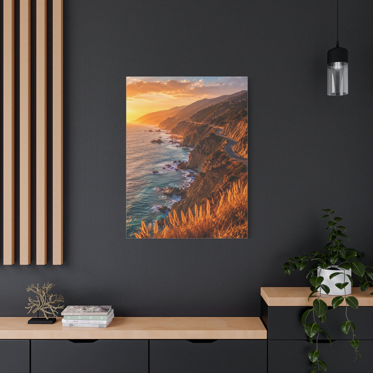 Malibu Coastal Cliffs at Golden Hour Wall Art & Canvas Print