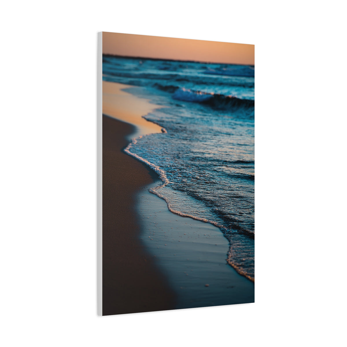 Gentle Sunset Waves on Quiet Shoreline Wall Art & Canvas Print