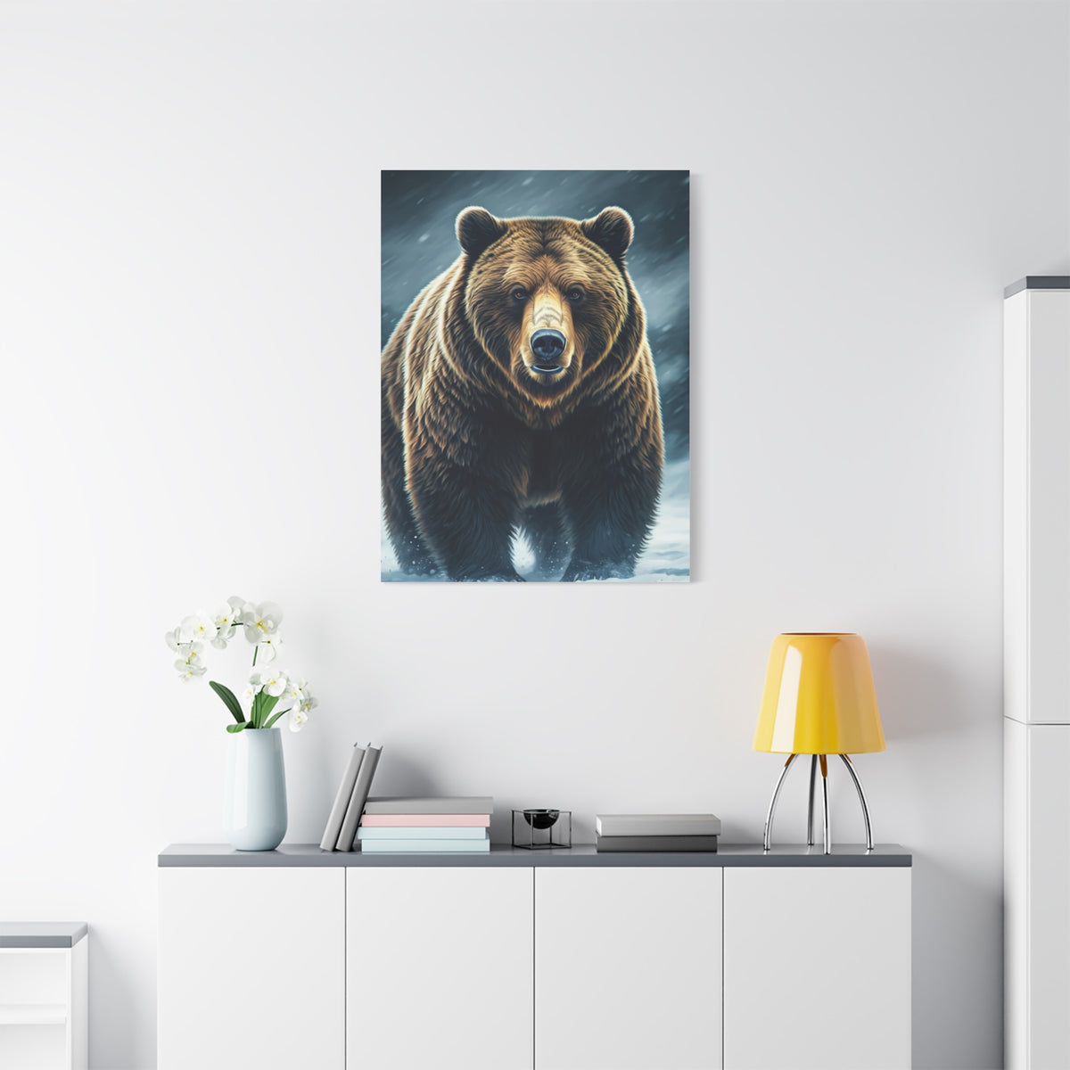 Snowy Landscape Grizzly Bear Wall Art & Canvas Prints