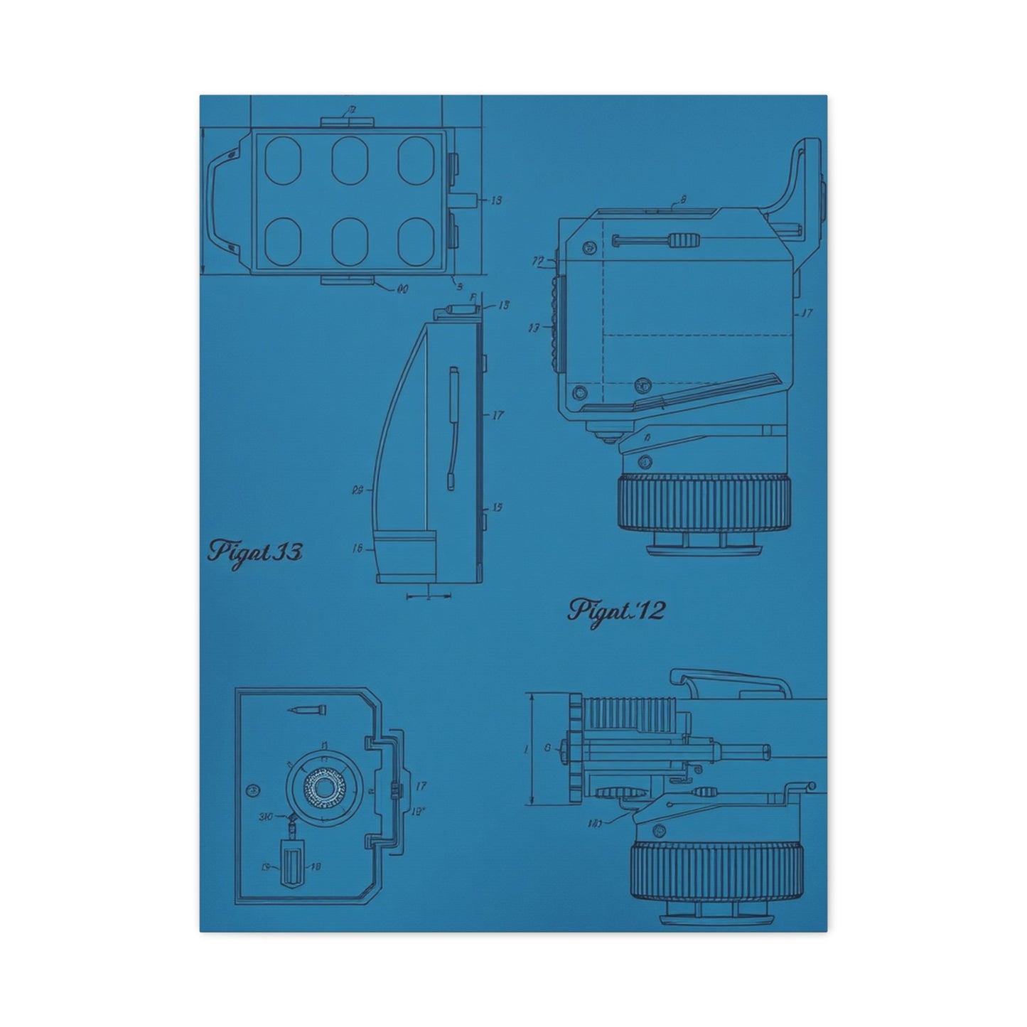 Blueprint & Patent Sketches Art Luxury Canvas Wall Art & Canvas Print