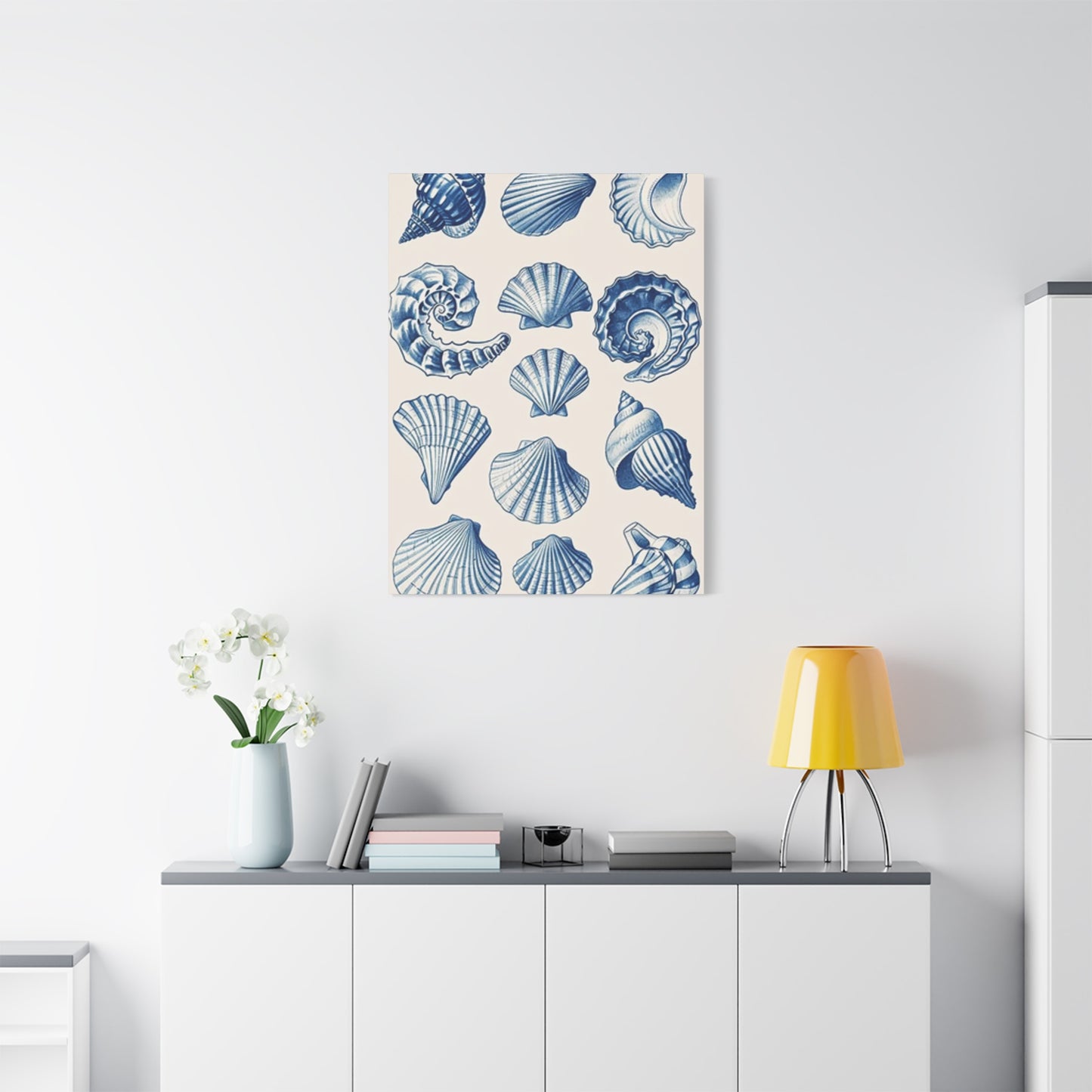 Blue Shell Shapes Wall Art & Canvas Prints