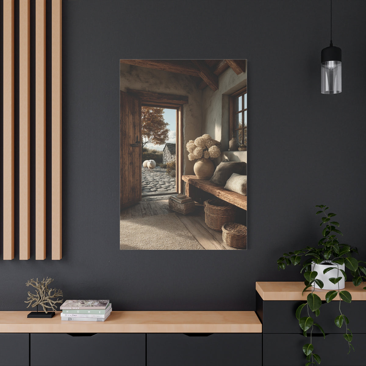 Farmhouse Entryway Open Door Scene Wall Art & Canvas Print