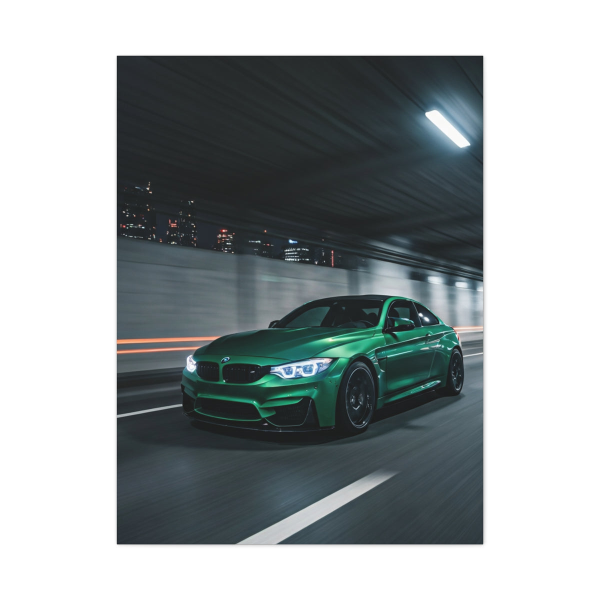 BMW M4 City Tunnel Motion Blur Wall Art & Canvas Prints