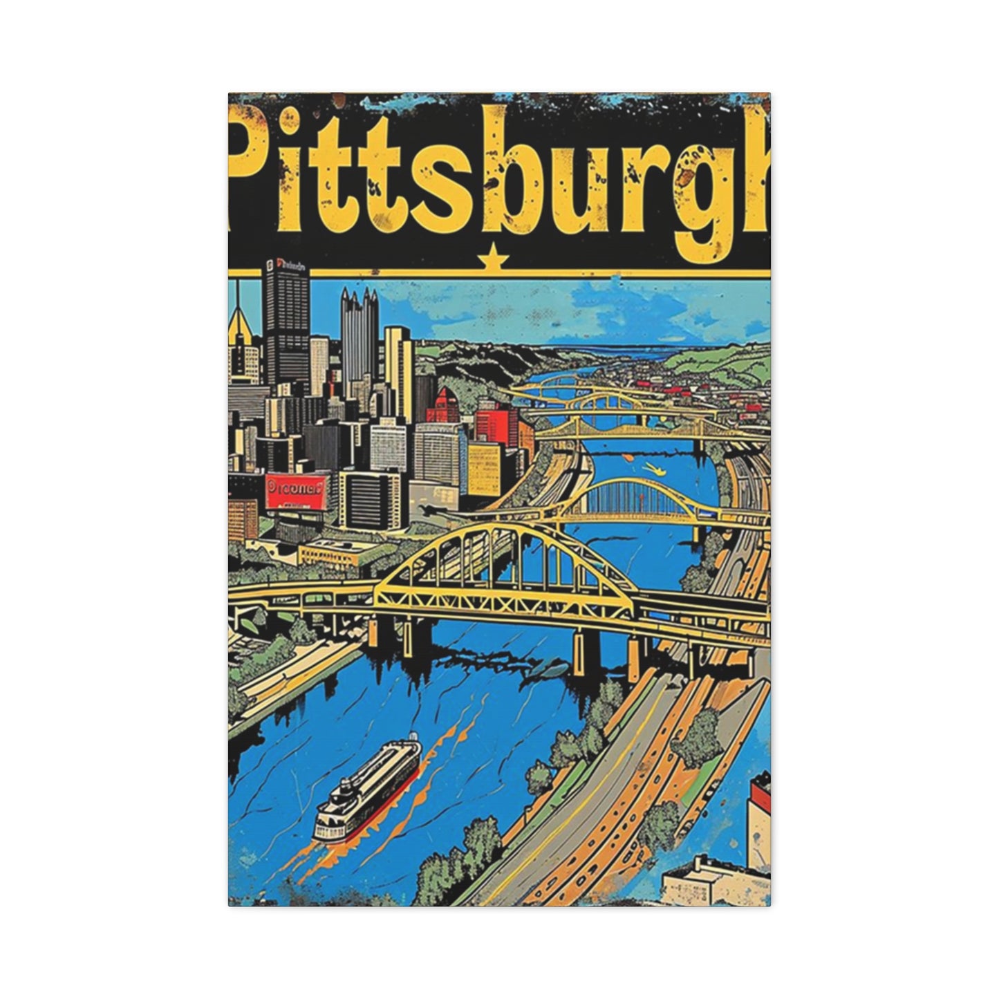 Pittsburgh Graffiti Steel Bridge Poster Wall Art & Canvas Prints