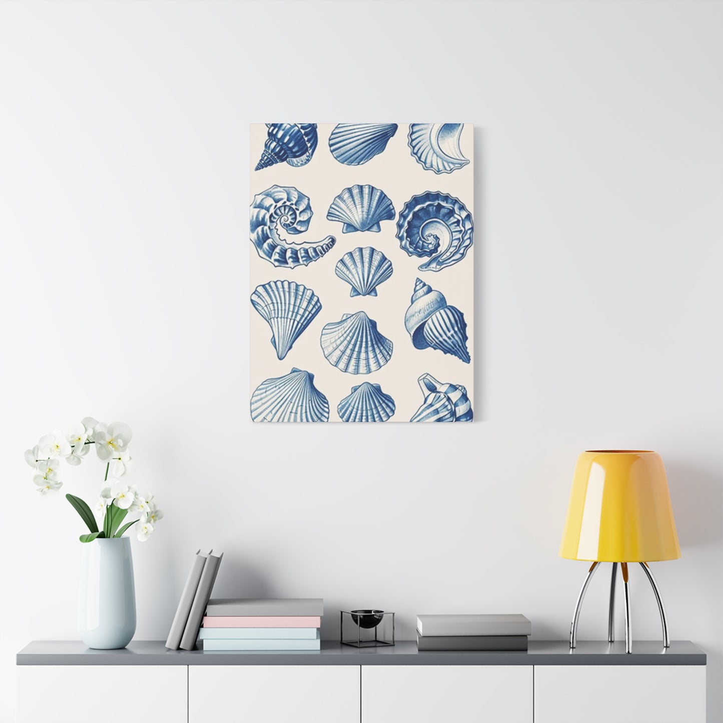 Blue Shell Shapes Wall Art & Canvas Prints