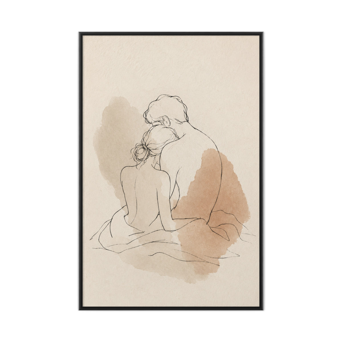 Delicate Sketch Couple Quiet Intimacy Wall Art & Canvas Print