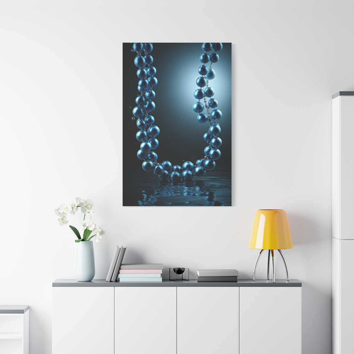 Blue Pearl Necklace Beneath Ocean Surface Wall Art & Canvas