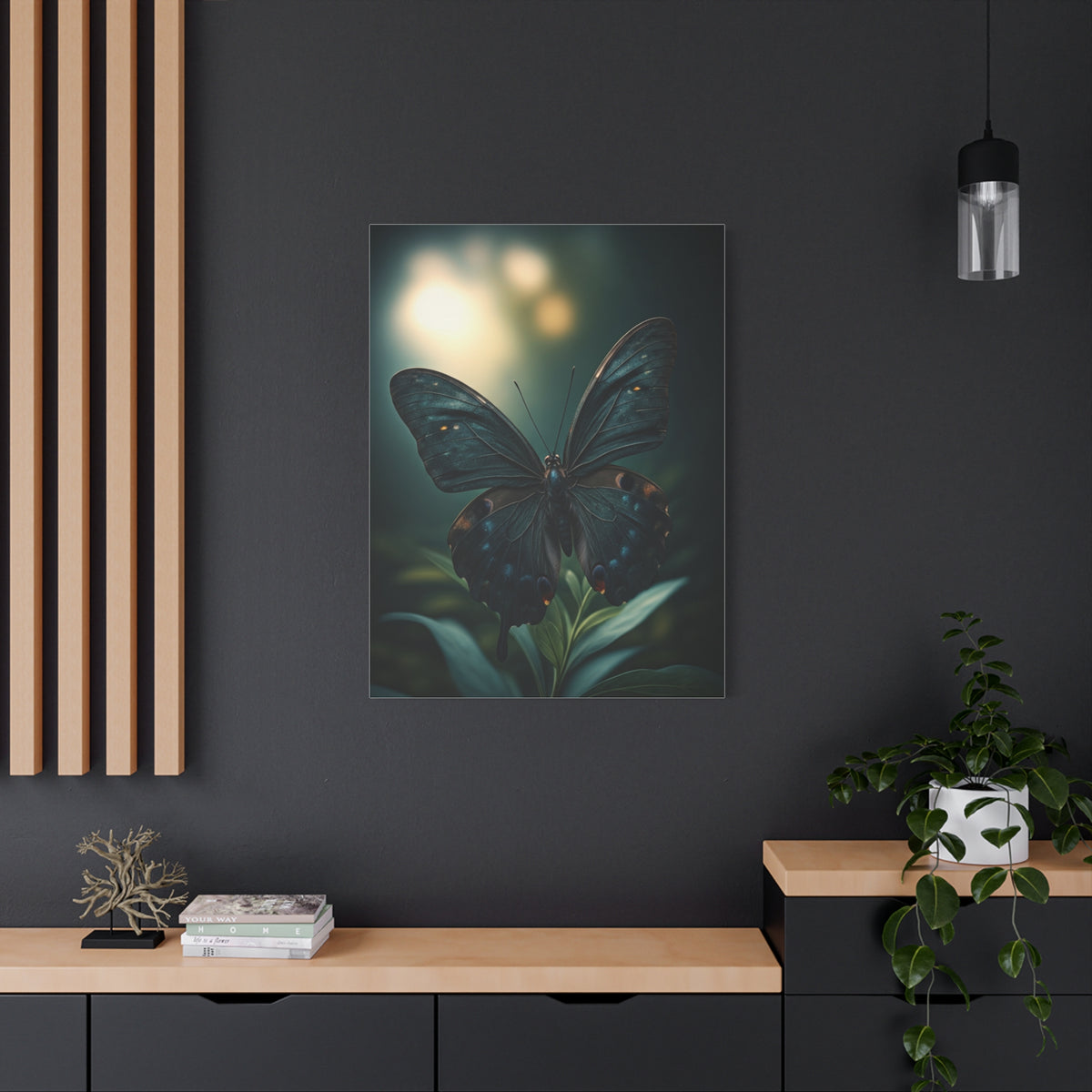 Midnight Forest Butterfly Botanical Study Wall Art & Canvas Prints