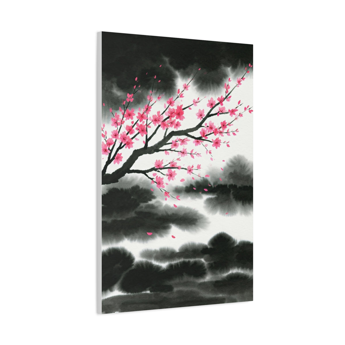 Japanese Ink Brush Sakura Landscape Wall Art & Canvas Prints