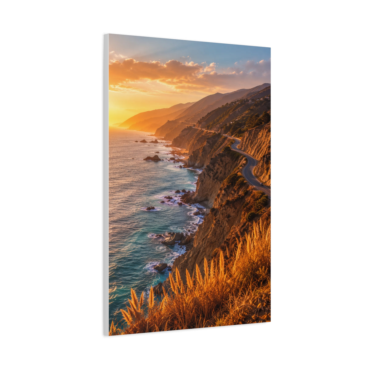 Malibu Coastal Cliffs at Golden Hour Wall Art & Canvas Print